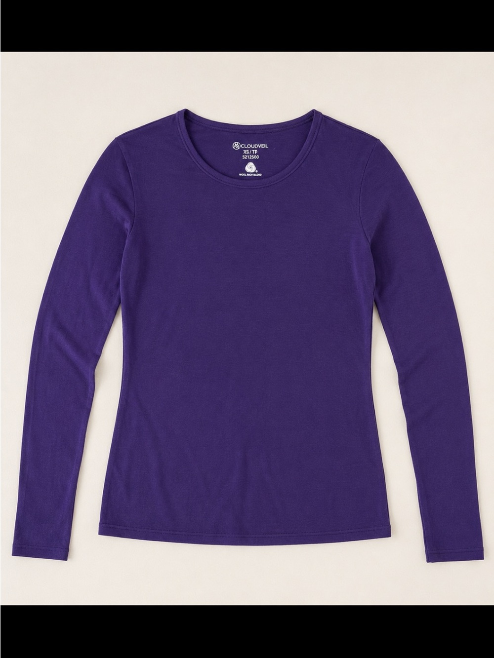 Cloudveil Wool Rich Blend Purple Long Sleeve Base Layer Top XS Gorpcore Outdoor
